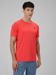 4F Koszulka treningowa regular szybkoschnąca męska - czerwona XL. Czerwone t-shirty męskie 4f, m, bez wzorów, ze skóry, sportowe, bez kołnierzyka. Za 79.99 zł.