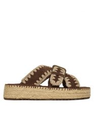 Mou Klapki MU.SW641003A Brązowy. Brązowe espadryle damskie Mou, bez wzorów, ze skóry, bez obcasa, bez zapięcia. Za 601.99 zł.