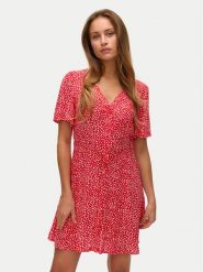 Vero Moda Sukienka letnia Alba 10292845 Czerwony Regular Fit. Czerwone sukienki damskie Vero Moda, na lato, xs, bez wzorów, z wiskozy, bez kołnierzyka, bez ramiączek. Za 139.99 zł.