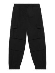 Guess Spodnie materiałowe L6GB05 WR470 Czarny Regular Fit. Czarne spodnie materiałowe dla chłopców Guess, z aplikacjami, z bawełny. Za 264.99 zł.