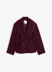 Krótka kurtka. Czerwone kurtki damskie bonprix, bez wzorów, eleganckie, krótkie, bez kaptura. Za 269.99 zł.