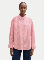 Tom Tailor Denim Koszula Striped loose-fit shirt 1040551 Czerwony Regular Fit. Czerwone bluzki damskie Tom Tailor Denim, s, bez wzorów, z bawełny, bez kołnierzyka, bez ramiączek. Za 139.99 zł.