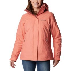 Kurtka turystyczna damska Columbia Bugaboo II I/C Fleece 3w1. Czerwone kurtki damskie Columbia, l, bez wzorów, bez kaptura, trekkingowe. Za 469.99 zł.