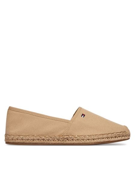 Tommy Hilfiger Espadryle Flag Canvas Espadrille FW0FW08541 Beżowy. Brązowe espadryle damskie Tommy Hilfiger, bez wzorów, z materiału, bez obcasa, bez zapięcia. Za 188.99 zł.