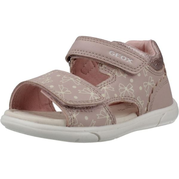 Sandały GEOX B SANDAL ZAPITO D VIT Rose. Czerwone sandały damskie Geox, bez wzorów, z syntetyku, bez obcasa, bez zapięcia. Za 181.99 zł.