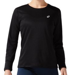 Koszulka Asics Core LS Top W 2012C333-001. Czarne koszulki sportowe damskie Asics, bez wzorów, sportowe, bez kołnierzyka. Za 149.20 zł.