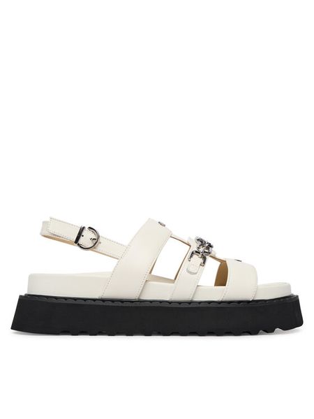 PINKO Sandały Kate 06 SD0517 P001 Biały. Białe sandały damskie Pinko, bez wzorów, bez obcasa, na płaskiej podeszwie, bez zapięcia. Za 1,219.00 zł.