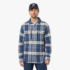 Koszula turystyka męska Swedemount Nordkap Flannel Shirt II oddychająca. Niebieskie koszule męskie SWEDEMOUNT, m, bez wzorów, z bawełny, bez kołnierzyka, bez ramiączek. Za 199.99 zł.