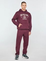 Bluza męska z kapturem i logo big star bordowa noel 604. Czerwone bluzy sportowe męskie Big Star, l, bez wzorów, z dzianiny, z kapturem. Za 249.99 zł.