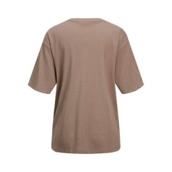 Duży T-shirt damski JJXX andrea logo. Brązowe koszulki sportowe damskie JJXX, bez wzorów, sportowe, bez kołnierzyka. Za 116.00 zł.