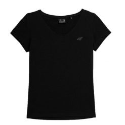 Koszulka Damska 4F. Czarne t-shirty damskie 4f, bez wzorów, bez kołnierzyka. Za 60.99 zł.