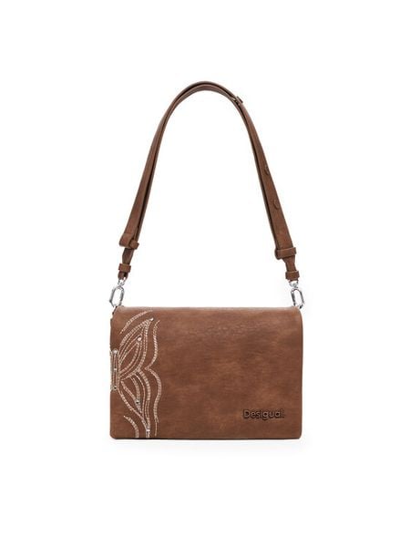 Desigual Torebka 25SAXP86 Brązowy. Brązowe torebki do ręki damskie Desigual, bez wzorów, ze skóry, bez dodatków. Za 159.99 zł.