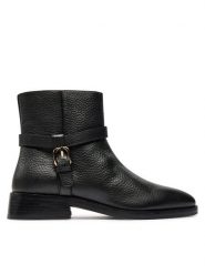 Geox Botki D Tormalina D36VBD 00046 C9997 Czarny. Czarne botki damskie Geox, ze skóry, bez obcasa, na płaskiej podeszwie, bez zapięcia. Za 759.99 zł.