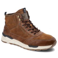 Brązowe Botki Mustang Ocieplane Buty Męskie. Brązowe botki męskie Mustang, bez wzorów, z gumy, eleganckie, bez zapięcia. Za 239.00 zł.