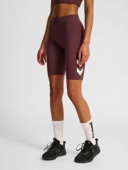Damskie szorty z wysokim stanem z logo Hummel Pulse. Czerwone szorty sportowe damskie Hummel, na jesień, l, bez wzorów, z bawełny, z podwyższonym stanem, na fitness i siłownię. Za 105.50 zł.