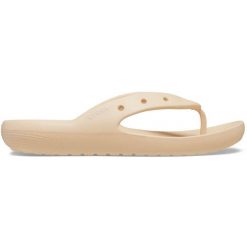 Japonki plażowe Crocs Classic Flip V2 shitake. Żółte klapki damskie Crocs, bez wzorów, sportowe, bez obcasa. Za 139.00 zł.