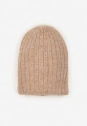 Brązowa Czapka z Wiskozy w Stylu Beanie z Prążkowanego Materiału Enandira. Brązowe czapki i kapelusze damskie Renee, bez wzorów, prążkowane, eleganckie. Za 34.99 zł.