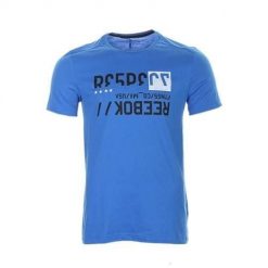 Koszulka sportowa męska Reebok Wor C Com Tee. Niebieskie koszulki sportowe męskie Reebok, m, bez wzorów, z tkaniny, bez kołnierzyka, bez ramiączek. Za 122.00 zł.