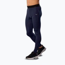 Legginsy do biegania męskie Mizuno Core Impulse Long baritone blue. Niebieskie legginsy sportowe męskie Mizuno, m, bez wzorów, do biegania. Za 229.99 zł.