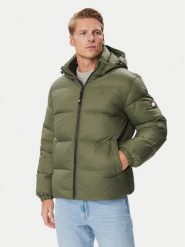 Tommy Jeans Kurtka puchowa Essential DM0DM19786 Khaki Regular Fit. Brązowe kurtki męskie Tommy Jeans, m, bez wzorów, z jeansu, bez kaptura. Za 1,099.00 zł.