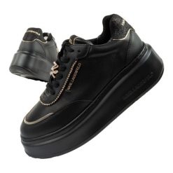 Buty Karl Lagerfeld Anakapri KL63519F0 0G czarne. Czarne obuwie sportowe damskie z aplikacjami, ze skóry ekologicznej. Za 880.34 zł.