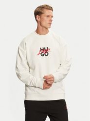 Hugo Bluza Dlongny 50521081 Écru Relaxed Fit. Bluzy męskie Hugo, m, bez wzorów, z bawełny, bez kaptura. Za 599.99 zł.