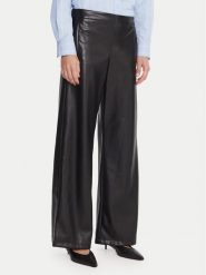 Marella Spodnie z imitacji skóry Anello 2525786062 Czarny Wide Leg. Czarne spodnie materiałowe damskie Marella, bez wzorów, ze skóry. Za 559.99 zł.