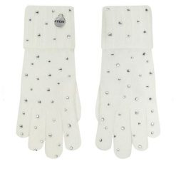 Rękawiczki Damskie Guess. Białe rękawiczki damskie Guess, z aplikacjami, z dzianiny. Za 159.99 zł.