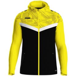 Damska bluza dresowa z kapturem zapinana na zamek błyskawiczny Jako Iconic. Czarne bluzy damskie Jako, bez wzorów, z dresówki, z kapturem. Za 350.00 zł.