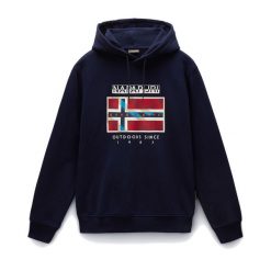 Bluza męska Napapijri B-Dorees Hooded. Niebieskie bluzy męskie Napapijri, m, bez wzorów, bez kaptura. Za 309.99 zł.