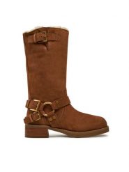 MICHAEL Michael Kors Oficerki Crosby 40F4CBFB6S Brązowy. Brązowe kozaki damskie MICHAEL Michael Kors, ze skóry, bez obcasa, na płaskiej podeszwie. Za 1,779.00 zł.