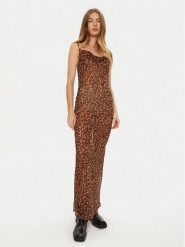 One Teaspoon Sukienka letnia 26654 Brązowy Slim Fit. Brązowe sukienki damskie One Teaspoon, na lato, xs, bez wzorów, z syntetyku, bez kołnierzyka, bez ramiączek. Za 399.99 zł.