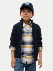 Tommy Hilfiger Kardigan KB0KB10625 Granatowy Regular Fit. Niebieskie swetry dla chłopców Tommy Hilfiger, bez wzorów, z bawełny, bez kołnierzyka, bez kaptura. Za 369.99 zł.