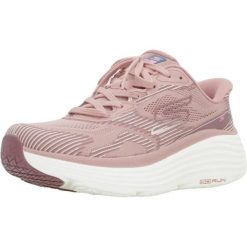 Buty SKECHERS MAX CUSHIONING ENDEAVOUR Rose. Czerwone obuwie sportowe damskie Skechers, bez wzorów, z syntetyku, na fitness i siłownię. Za 429.99 zł.