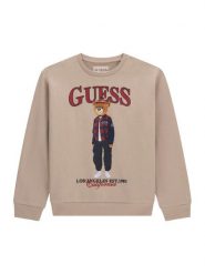 Guess Bluza L6BQ14 K6130 Beżowy Regular Fit. Brązowe bluzy dla chłopców Guess, z aplikacjami, z bawełny, bez ramiączek, bez kaptura. Za 174.99 zł.