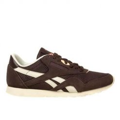 Buty do chodzenia damskie Reebok CL NYLON SLIM EP. Brązowe obuwie sportowe damskie Reebok, bez wzorów, z jeansu, trekkingowe. Za 255.00 zł.