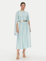 Guess Sukienka koktajlowa W5PK1L WHHB0 Błękitny Regular Fit. Niebieskie sukienki damskie Guess, l, z aplikacjami, z wiskozy, wizytowe, bez kołnierzyka, bez ramiączek. Za 539.99 zł.