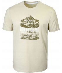 T-Shirt (Koszulka) Męska - Pako Jeans - Beżowa, Retro Nadruk. Brązowe t-shirty męskie Pako Jeans, l, bez wzorów, z bawełny, casualowe, bez kołnierzyka. Za 69.00 zł.