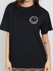 Koszulka loose fit SmileyWorld® - czarny. Czarne t-shirty damskie Sinsay, l, bez wzorów, bez kołnierzyka. W wyprzedaży za 20.99 zł.