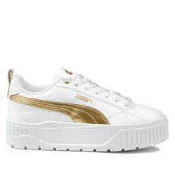 Buty damskie sportowe Puma KARMEN II METALLIC DREAM. Białe obuwie sportowe damskie Puma, bez wzorów, z jeansu, trekkingowe. Za 219.00 zł.
