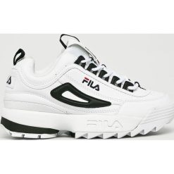 Fila - Buty Disruptor Cb Low. Białe obuwie sportowe damskie Fila, bez wzorów, z materiału. W wyprzedaży za 399.90 zł.