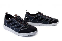 RIEKER 08665-14 blue combination, półbuty letnie męskie. Niebieskie półbuty na co dzień męskie Rieker, na lato, bez zapięcia. Za 191.94 zł.