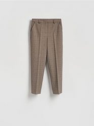 Spodnie cygaretki w kratę - wielobarwny. Spodnie materiałowe damskie Reserved, bez wzorów, z tkaniny. Za 139.99 zł.