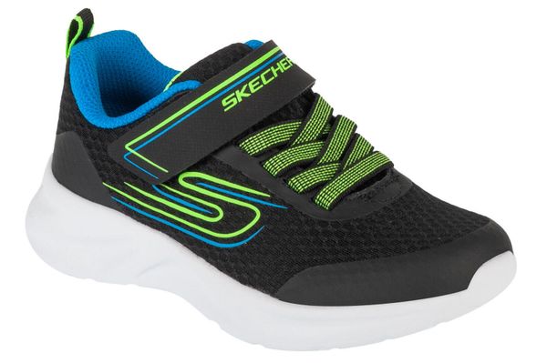 Buty sportowe Sneakersy chłopięce, Dynamatic - Swift Tread. Niebieskie trampki i tenisówki chłopięce Skechers, bez wzorów, z materiału, sportowe, przed kostkę, bez zapięcia. Za 149.99 zł.