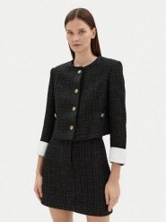 Motivi Marynarka Q607Q000741N Czarny Regular Fit. Czarne żakiety damskie Motivi, bez wzorów, z bawełny. Za 379.99 zł.
