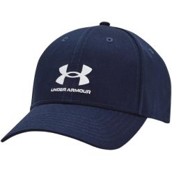 Męska Regulowana Czapka Z Daszkiem Z Logo Lockup. Niebieskie czapki i kapelusze męskie Under Armour, bez wzorów. Za 159.99 zł.