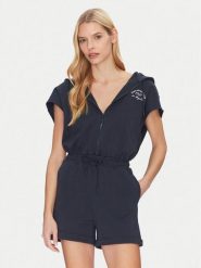 Guess Kombinezon V5GD03 KCS01 Granatowy Regular Fit. Niebieskie sukienki damskie Guess, xl, z aplikacjami, z bawełny, bez kołnierzyka, bez ramiączek. Za 289.99 zł.