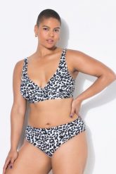 Damskie Figi od bikini wysoki stan wzór w panterkę. Białe bikini damskie Ulla Popken, plus size, bez wzorów, plus size. Za 91.99 zł.