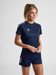 Hummel Core XK Poly T-Shirt S/S Woman. Niebieskie koszulki sportowe damskie Hummel, m, bez wzorów, bez kołnierzyka, bez ramiączek, do piłki nożnej. Za 114.50 zł.