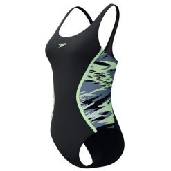 Damski kostium kąpielowy 1-częściowy Speedo Hyperboom Splice Muscleb. Czarne kostiumy jednoczęściowe damskie Speedo, bez wzorów, z materiału, eleganckie, na fitness i siłownię. Za 291.00 zł.